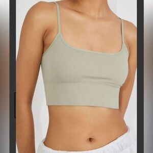 Garage Seamless Scoop Back Bralette Womens Size Large Tan Ribbed